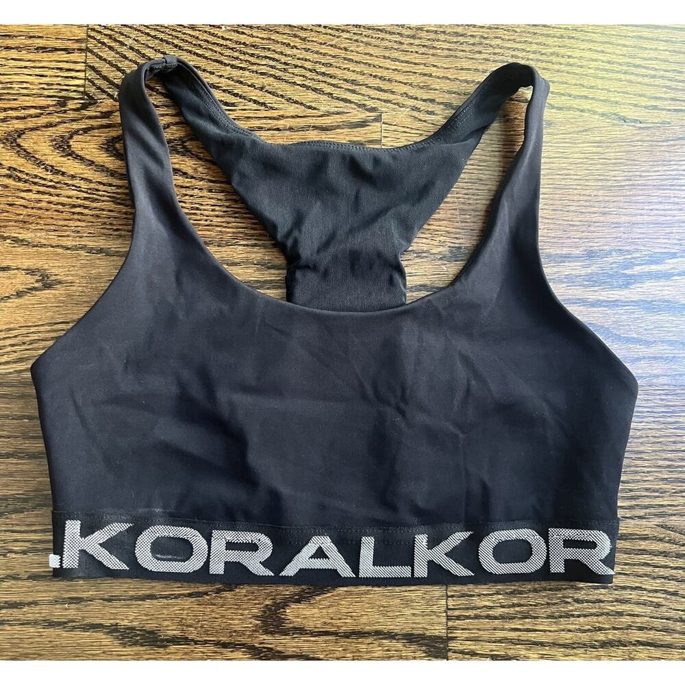 Koral women’s sports bra Sz. S black Logo NWOT